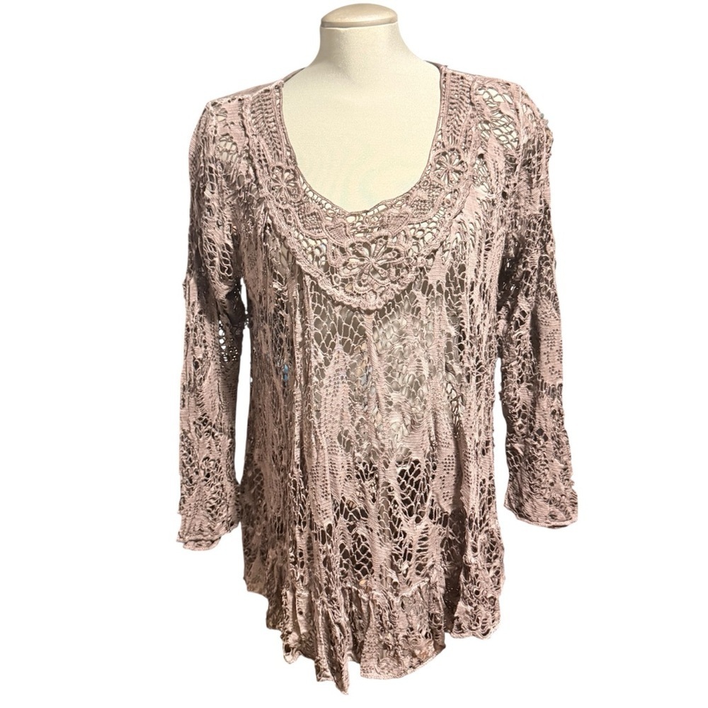 Boho Tunic Dress Long Sleeve Eyelet